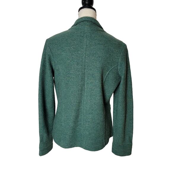 Lands' End Wool Jacket Green Button Collar Pockets Comfort Layer Blazer Top - Picture 4 of 12